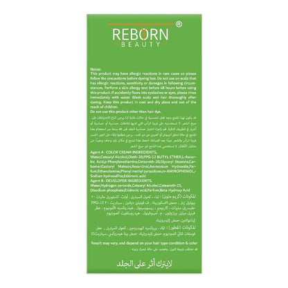 Reborn Beauty Hair Dye Dark Black Cream 500 ml + Developer 500 ml