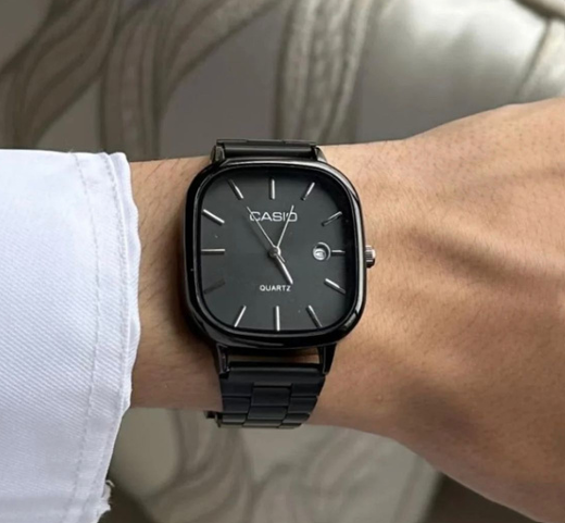 Casio Watch for Unisex Stainless Steel -Black