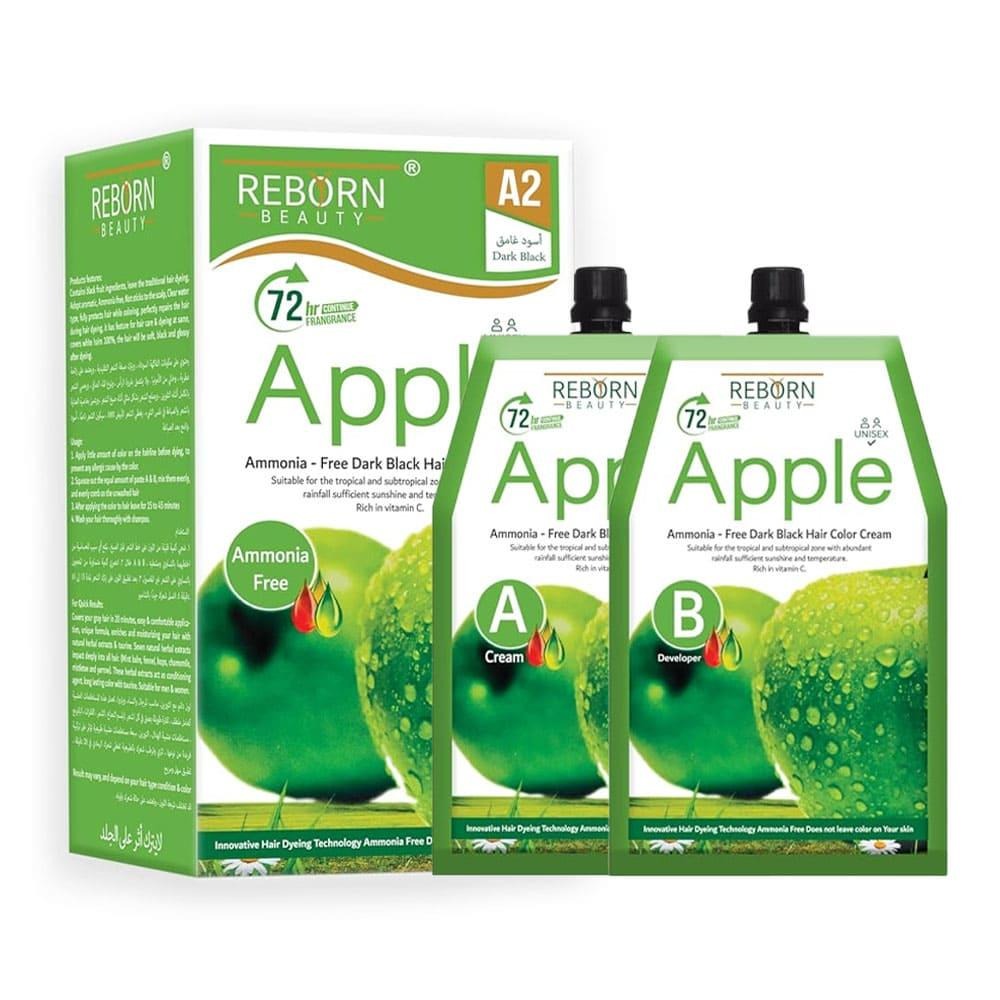 Reborn Beauty Hair Dye Dark Black Cream 500 ml + Developer 500 ml