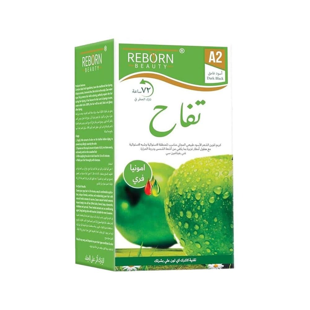 Reborn Beauty Hair Dye Dark Black Cream 500 ml + Developer 500 ml