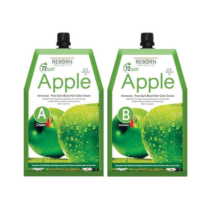 Reborn Beauty Hair Dye Dark Black Cream 500 ml + Developer 500 ml